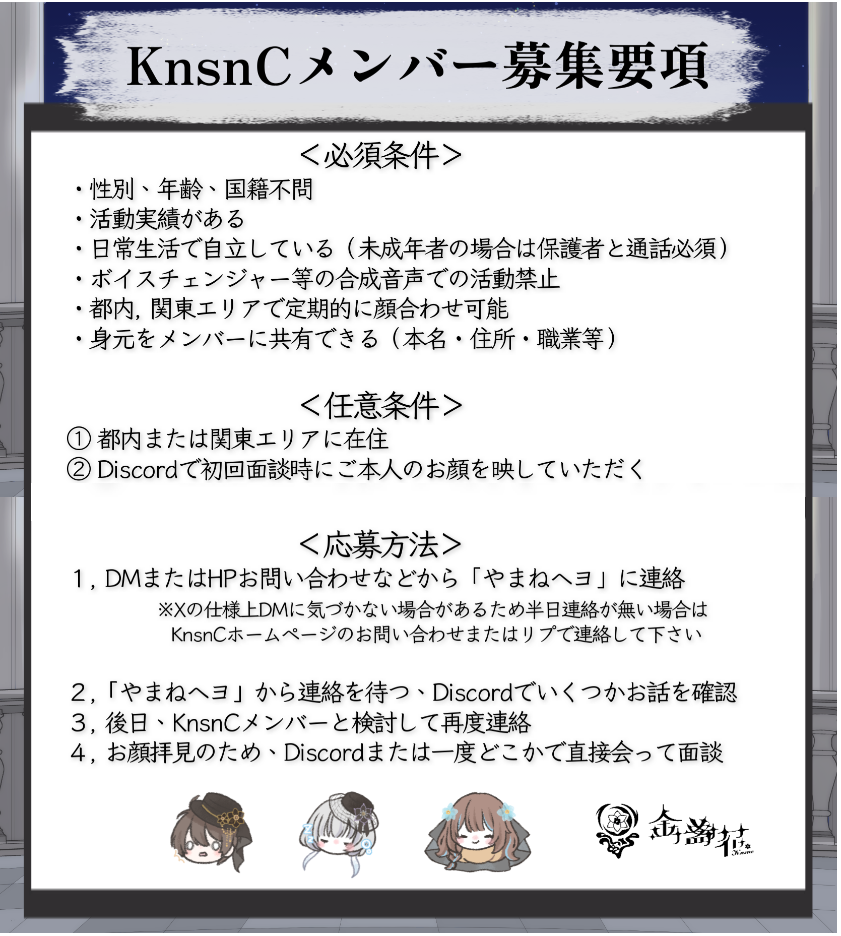 新規メンバーの募集要項